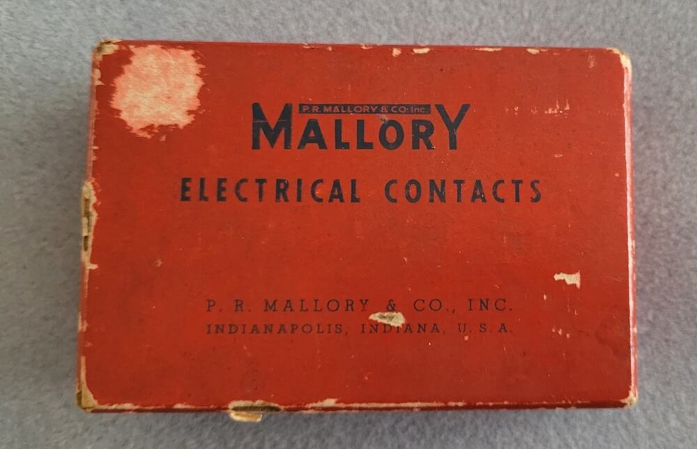 PR Mallory Electrical Contacts SAMPLE BOX for Allen-Bradley Co/MKE-Vintage 1957!